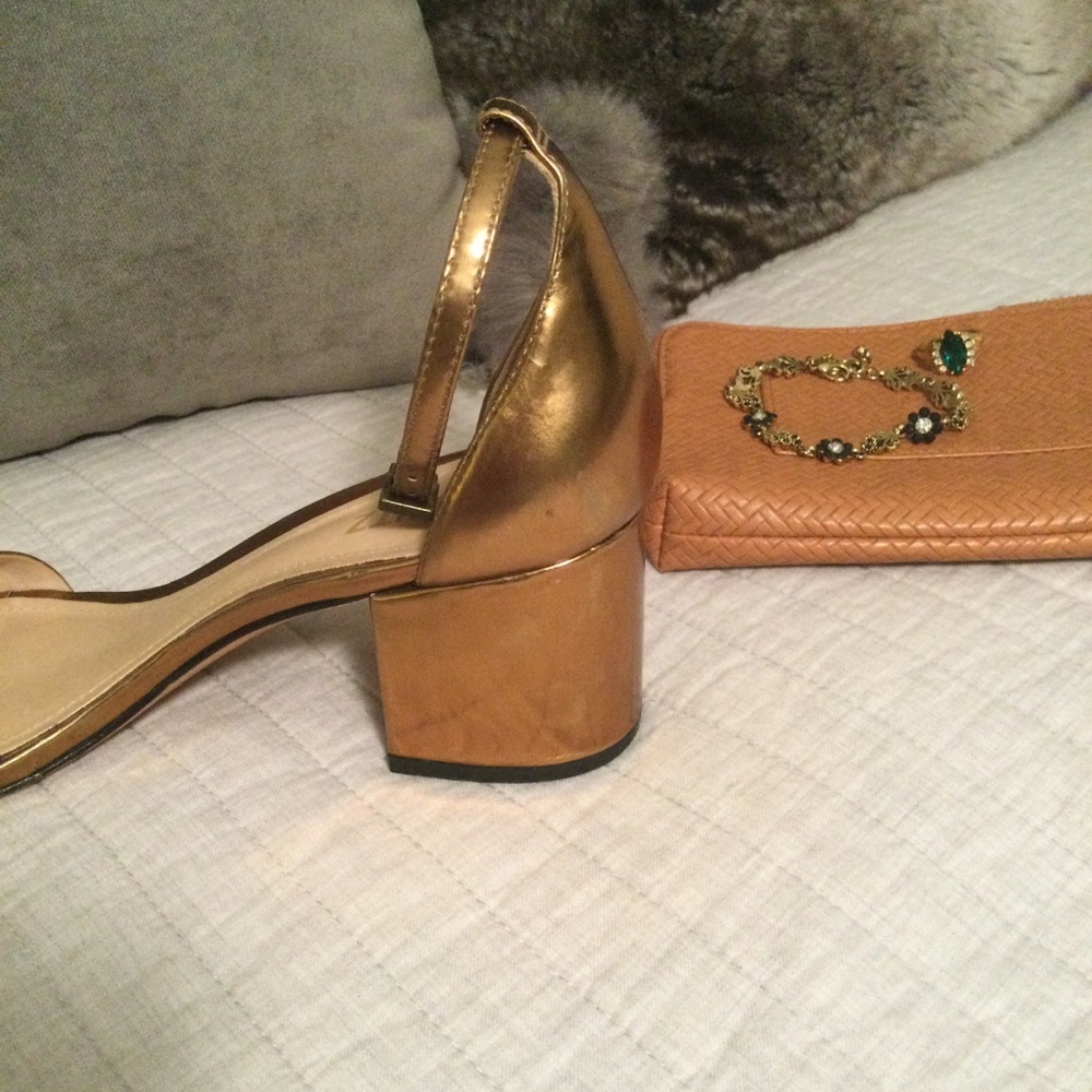 SCHUTZ Chimes bronze Block Heel Sandals 8.5 - Picture 16 of 16